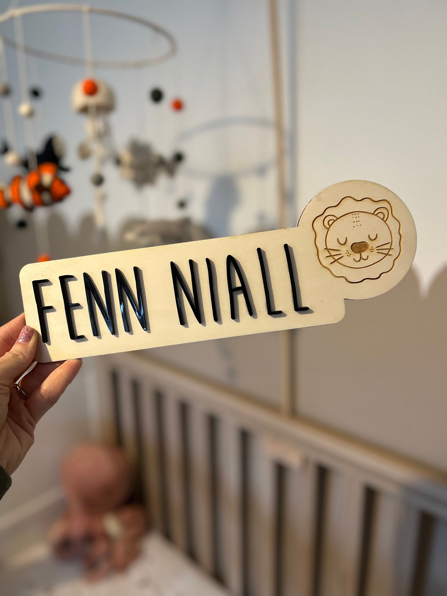 Personalised Bedroom Sign - Wooden Name Sign - Personalised Name Nursery Decor - Acrylic Bedroom Plaque - Bedroom Decor - Children Sign