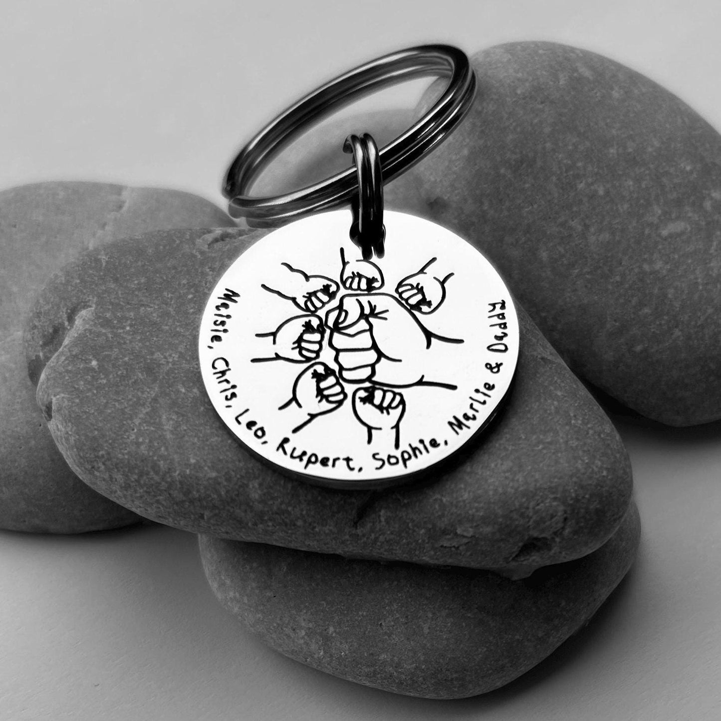 Daddy Keyring, Gift for Daddy, Dad Gift, Fist Keyring, Personalised Keyring, Christmas Gift for Daddy Dad Grandad, Dad Keyring, Grandad Gift