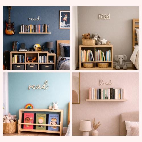Wooden "Read" Script Sign – Montessori Nursery & Classroom Decor