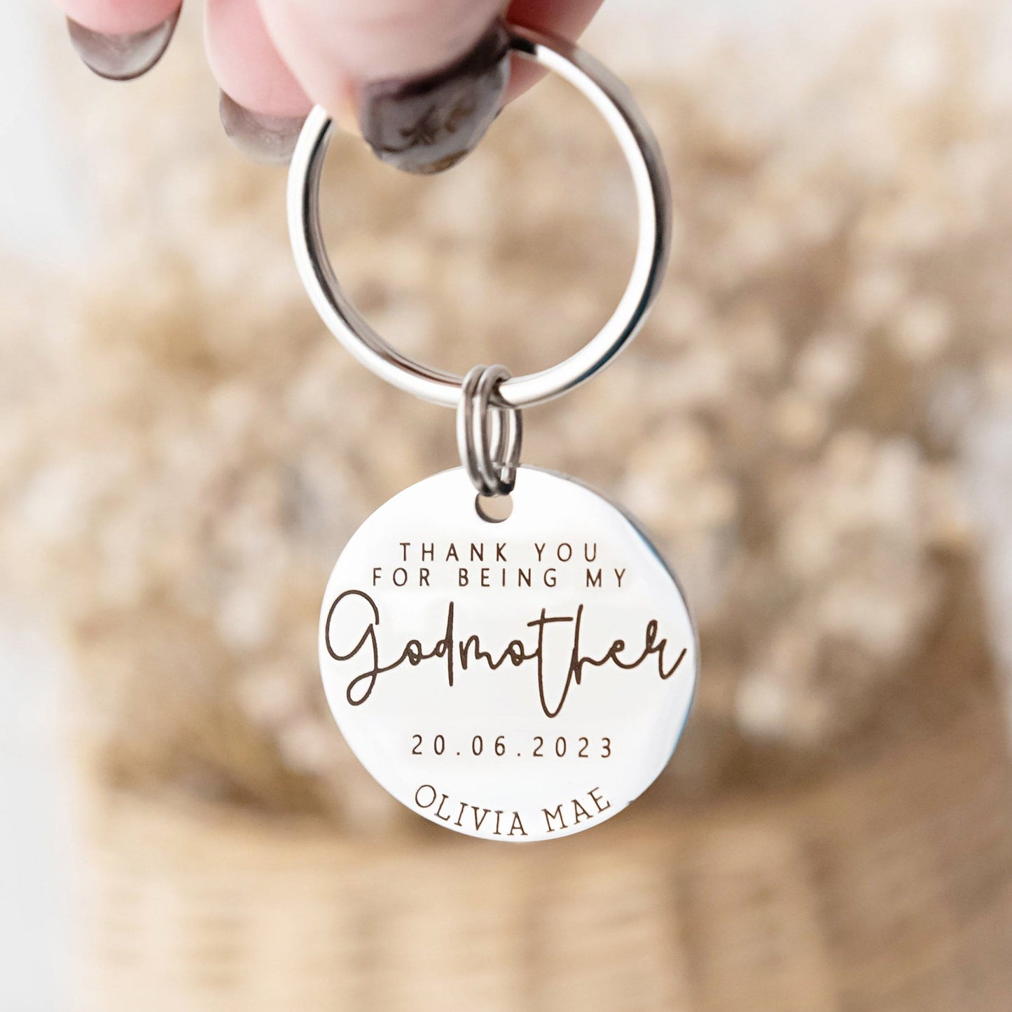 Thank you for being my Godmother Keyring