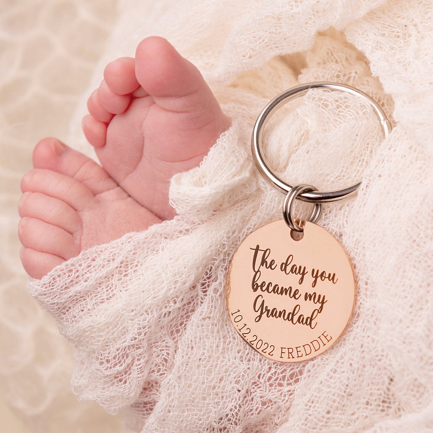 The day you became my Grandad Keyring