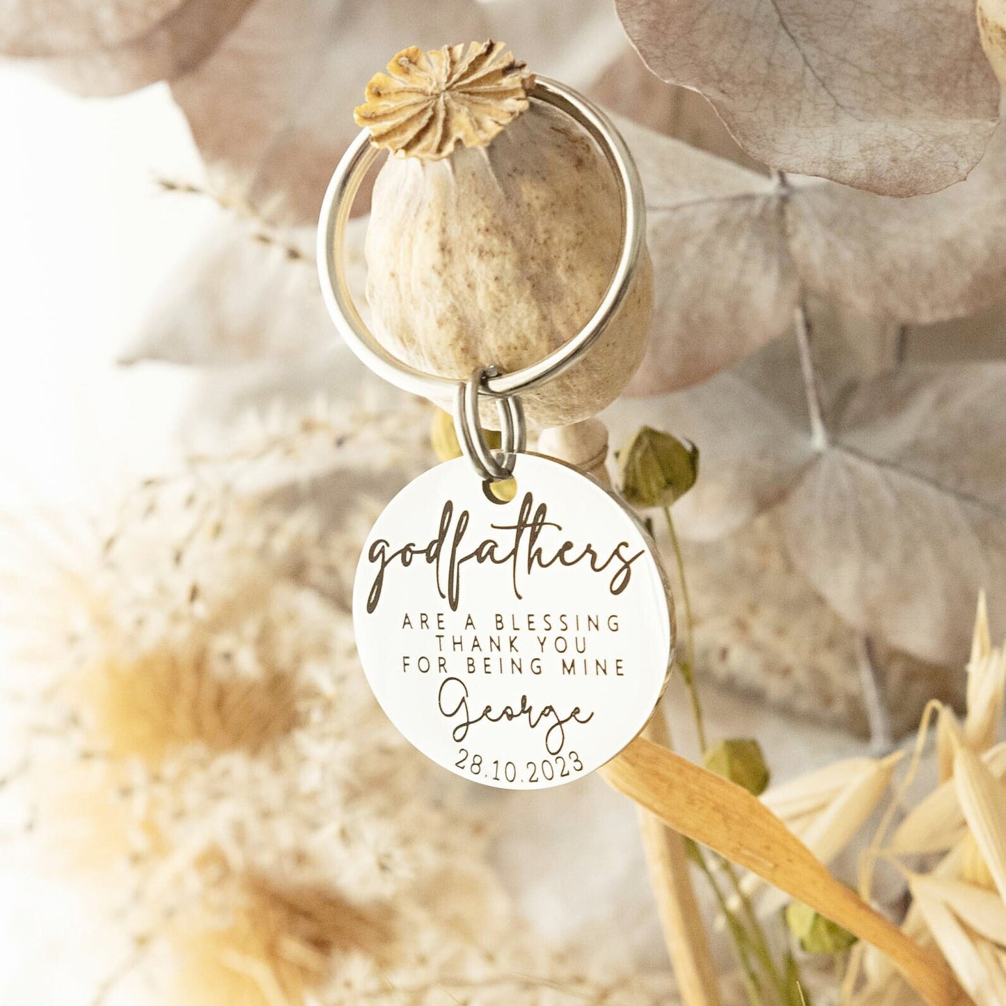 Godmothers are a blessing - Thank you for being mine Keyring