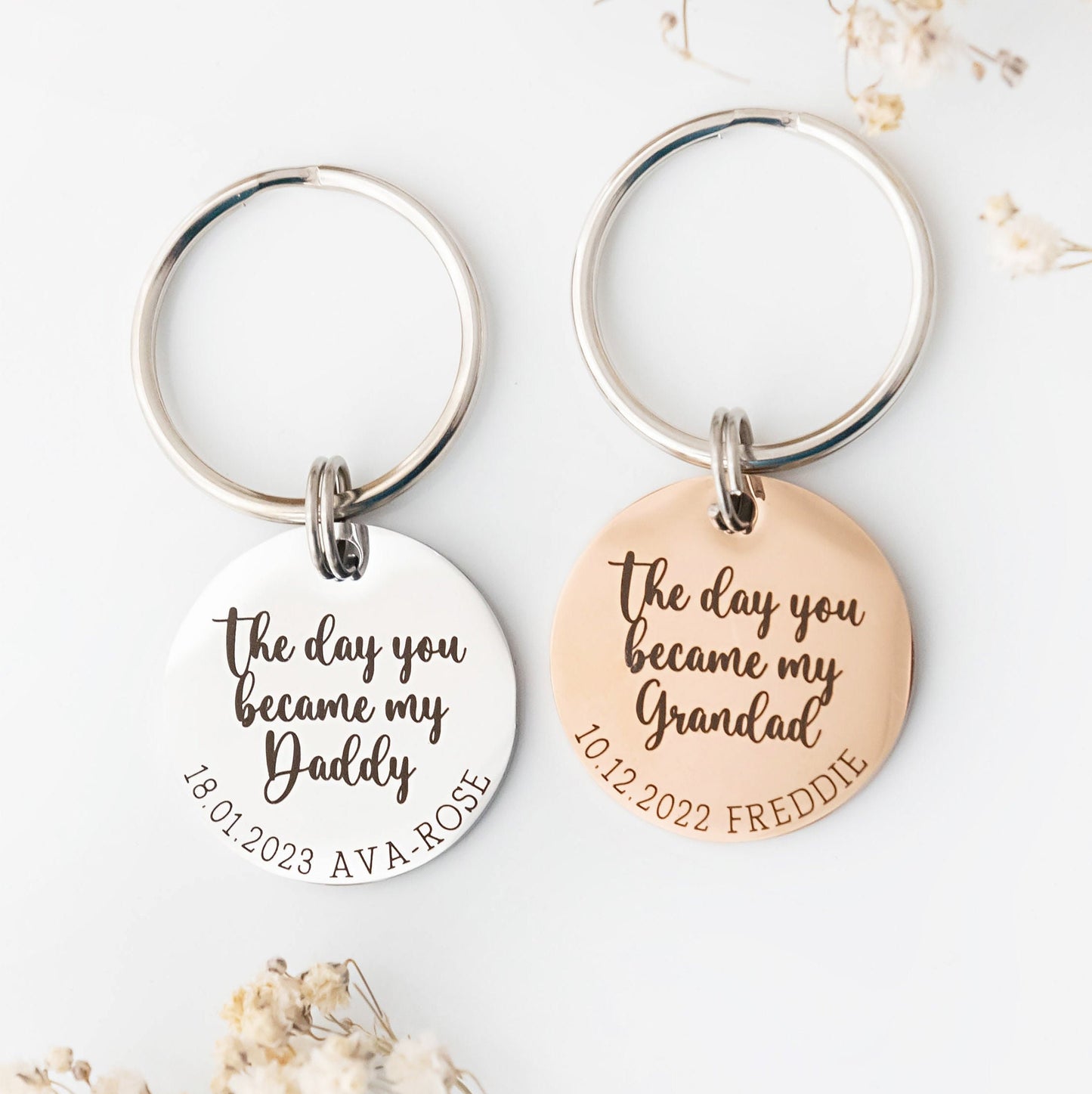 The day you became my Grandad Keyring