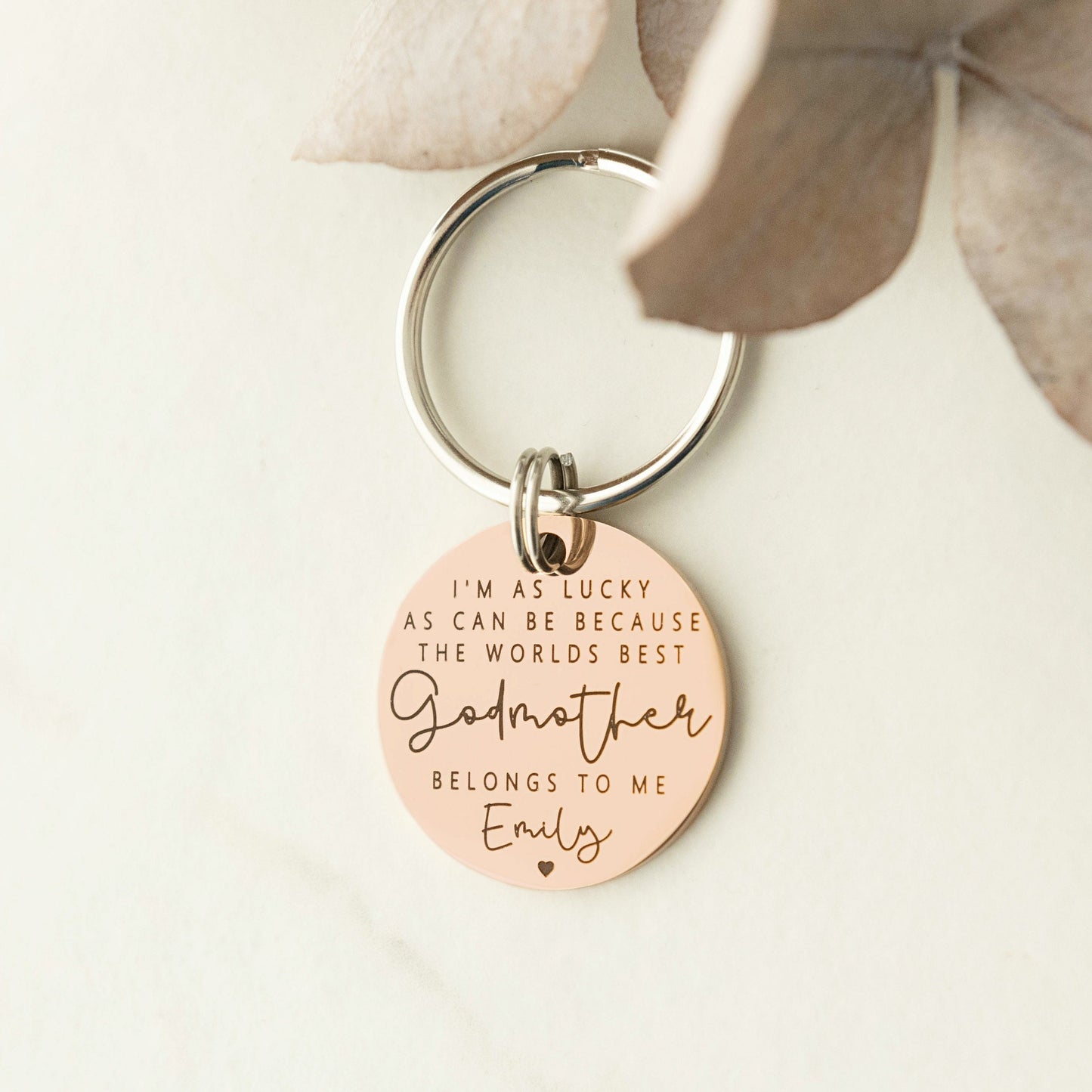 I'm as lucky as can be the worlds best Godmother belongs to me Keyring