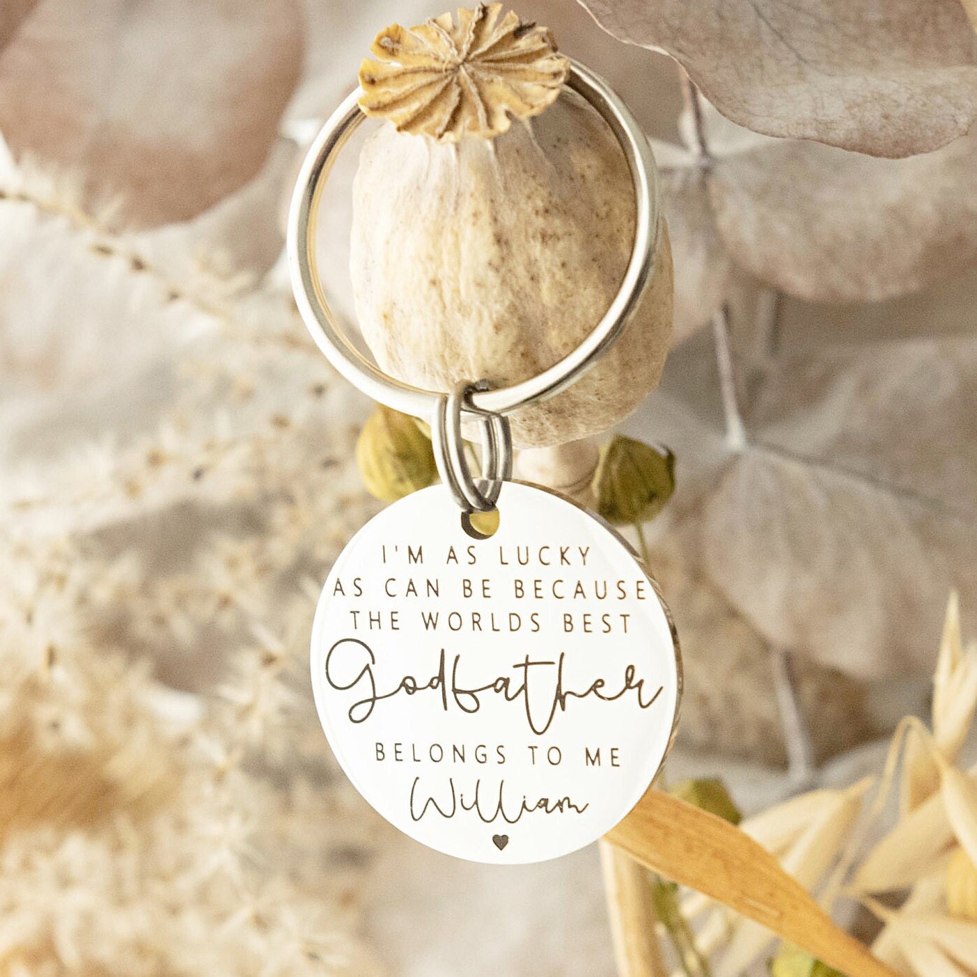 I'm as lucky as can be the worlds best Godmother belongs to me Keyring