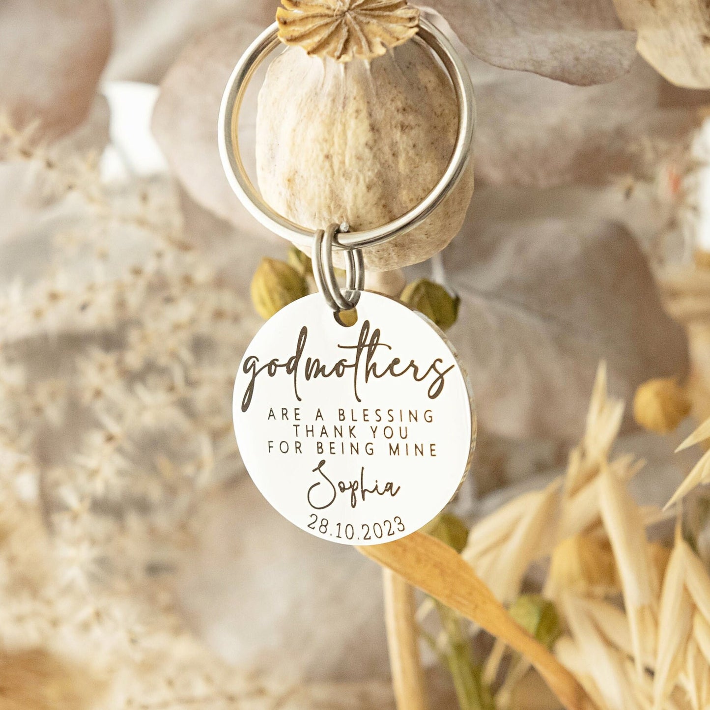 Godmothers are a blessing - Thank you for being mine Keyring