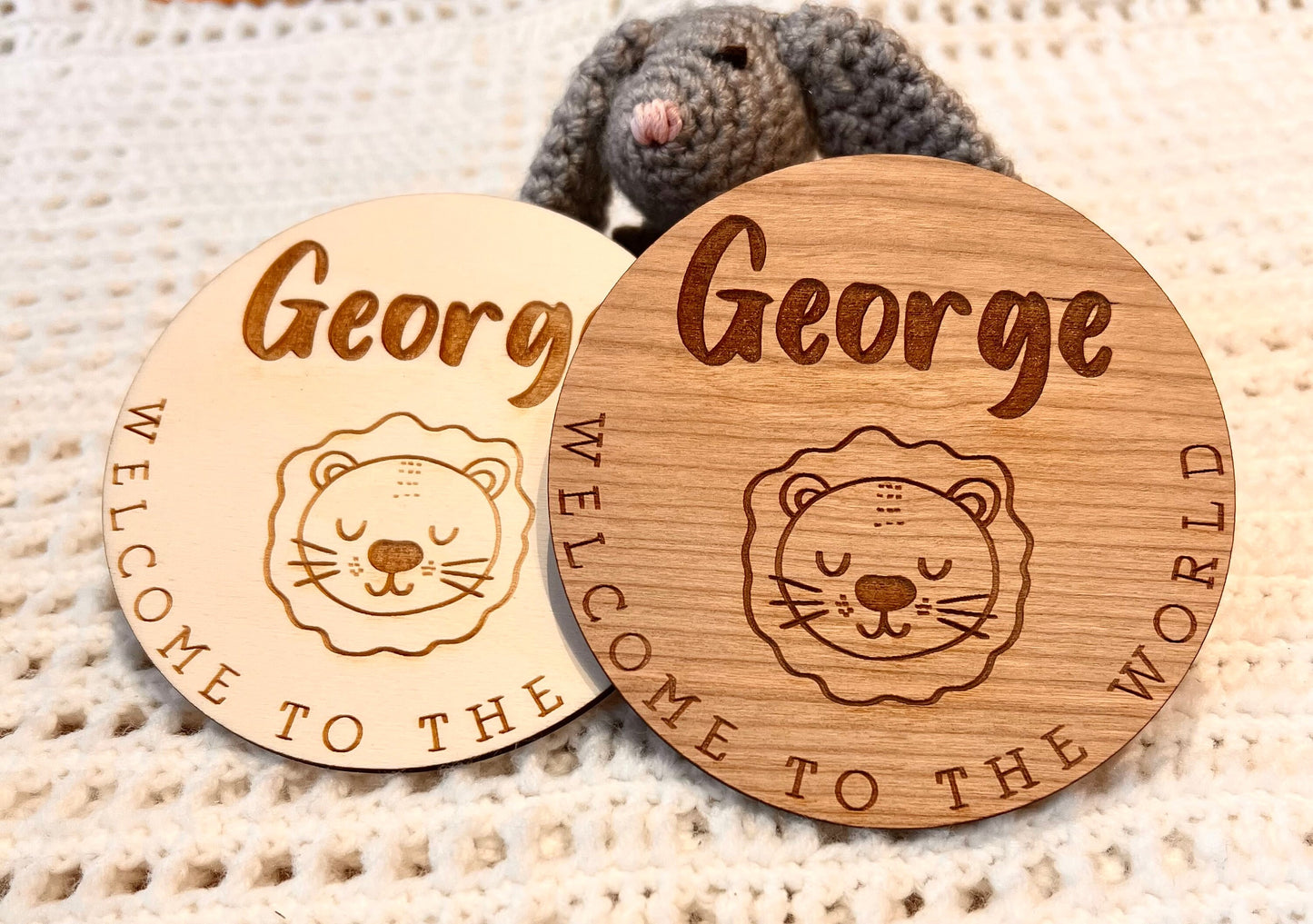 Welcome to the World Personalised Baby Sign - Baby Safari Decor - Safari Theme Nursery - Baby Announcement Prop - Engraved Gift for New Baby