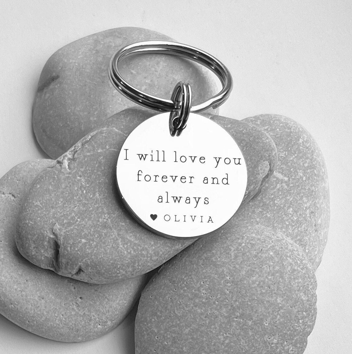 I will love you forever and always keyring - Gift for him - Gift for her - Valentines Day Gift - Valentines Day Card Idea - Couples Gift