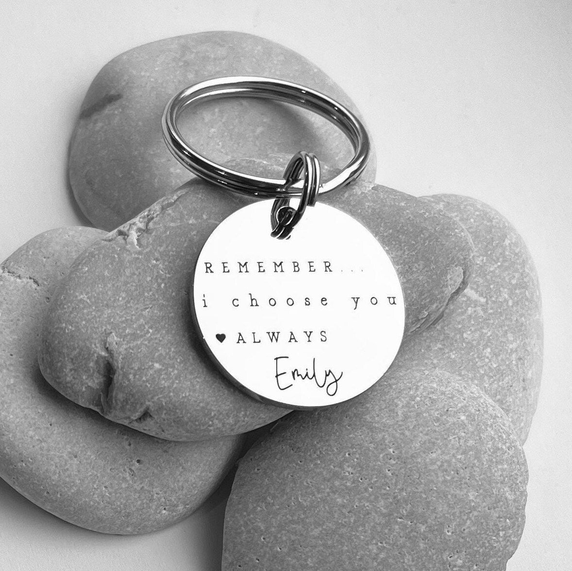 I choose you keyring - Cute Valentines Day Gift - Gift for Him - Gift for Her - Motivational Keyring - Gift for Husband Wife - Engraved