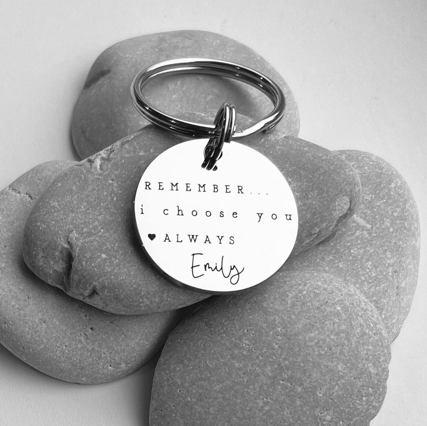 I choose you keyring - Cute Valentines Day Gift - Gift for Him - Gift for Her - Motivational Keyring - Gift for Husband Wife - Engraved