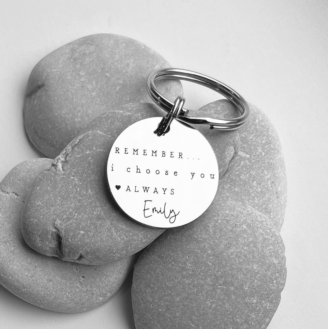 I choose you keyring - Cute Valentines Day Gift - Gift for Him - Gift for Her - Motivational Keyring - Gift for Husband Wife - Engraved
