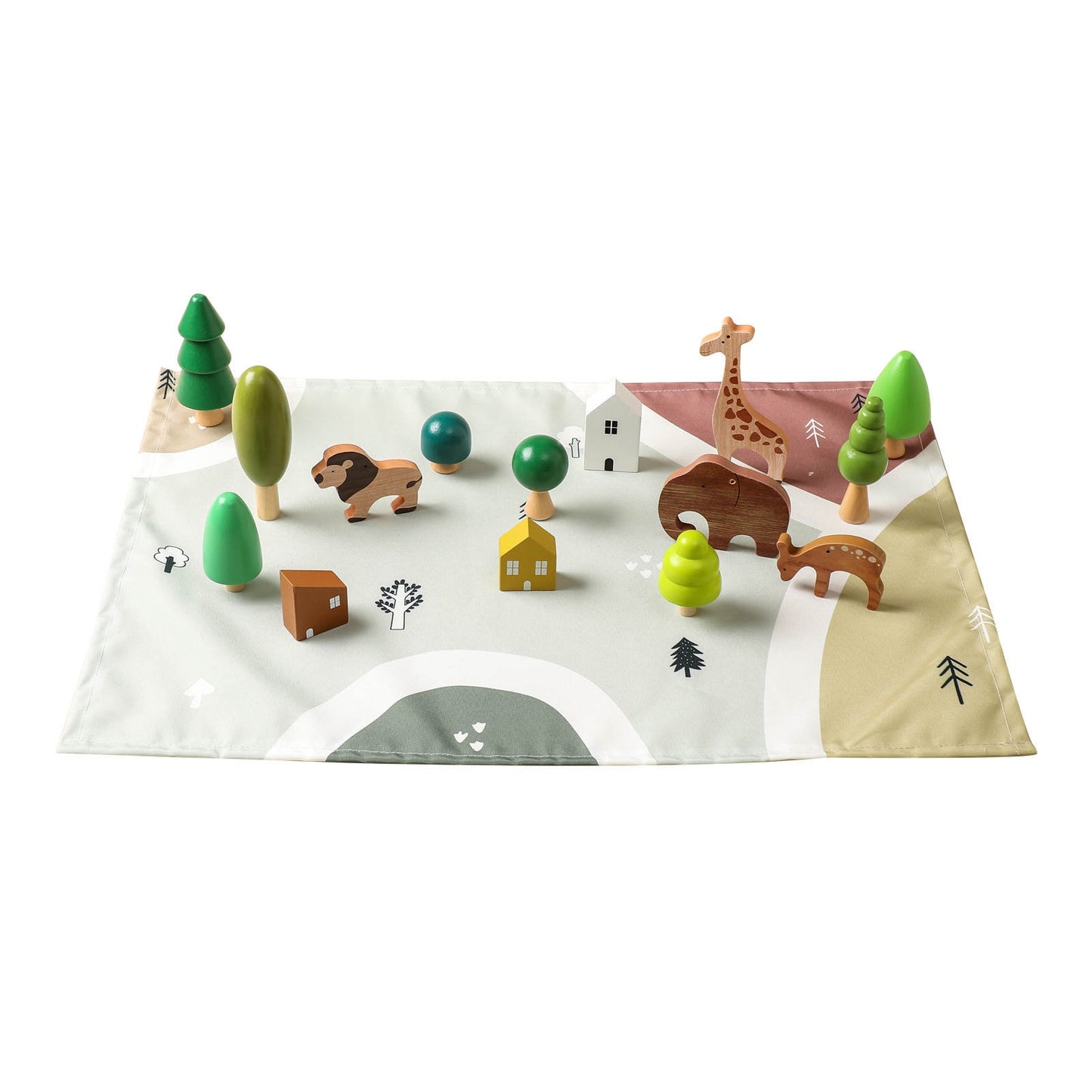 Safari Wooden Toy - Animal Toys - Wooden Toys - Personalised Toy - Animal Play Set - Birthday Gift - Play Mat - Gift for children