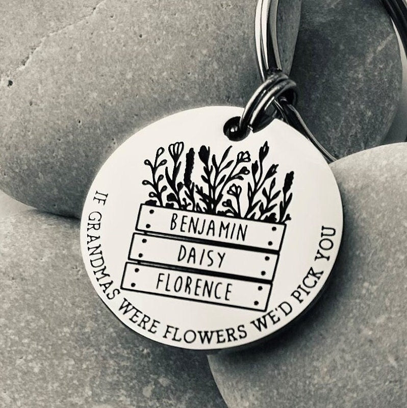 If Mums were flowers I'd pick you keyring - Personalised Grandma Keyring - Gift for Mum - Mothers Day - Mummy Keychain - Flowers Gift