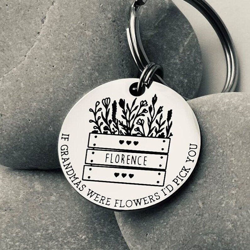 If Mums were flowers I'd pick you keyring - Personalised Grandma Keyring - Gift for Mum - Mothers Day - Mummy Keychain - Flowers Gift