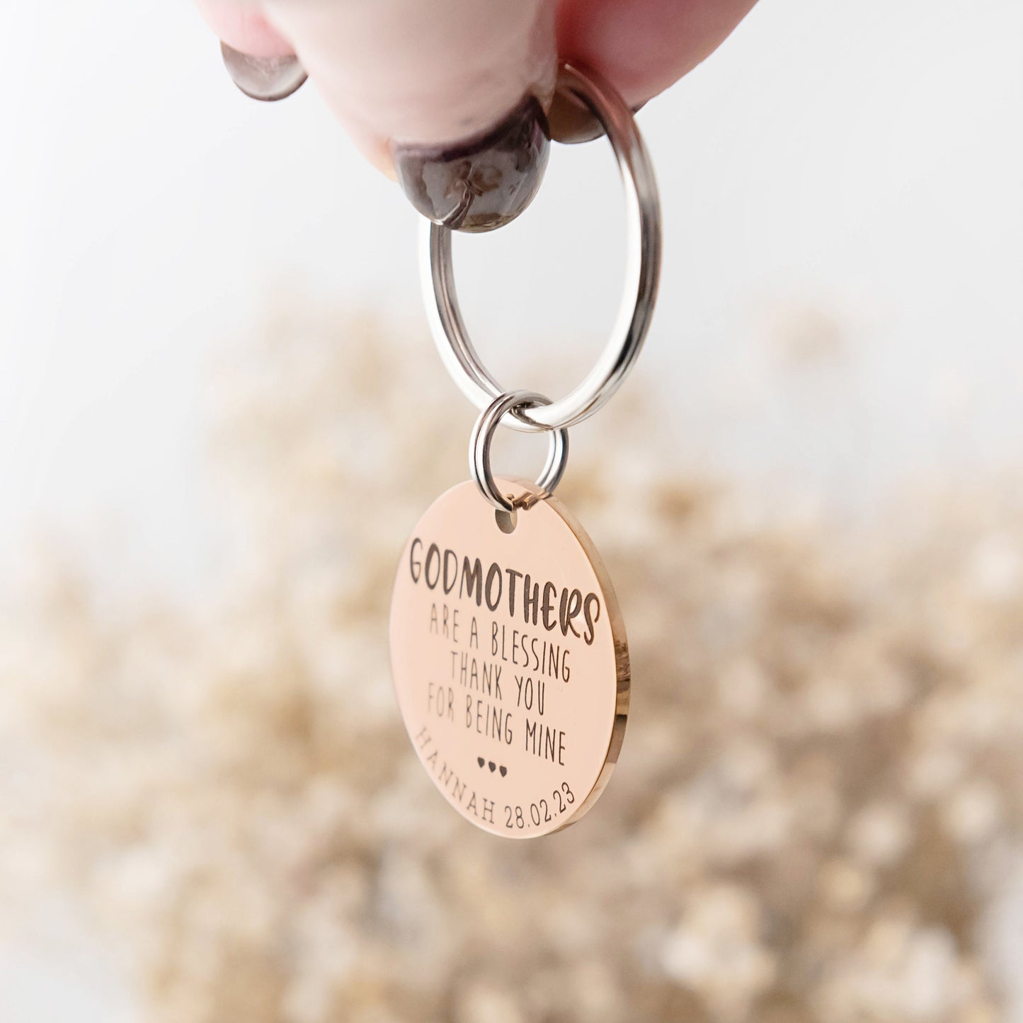 Christening Gift - Baptism Gift - Godparent Gift - Godmother keyring - Godparent keyring - Personalised Keyring - Personalized keychain
