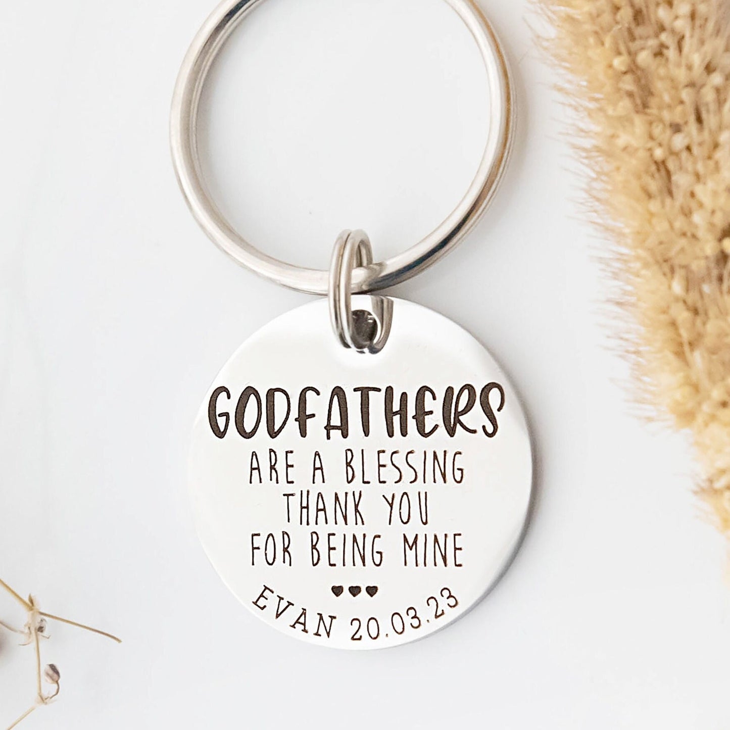 Christening Gift - Baptism Gift - Godparent Gift - Godmother keyring - Godparent keyring - Personalised Keyring - Personalized keychain