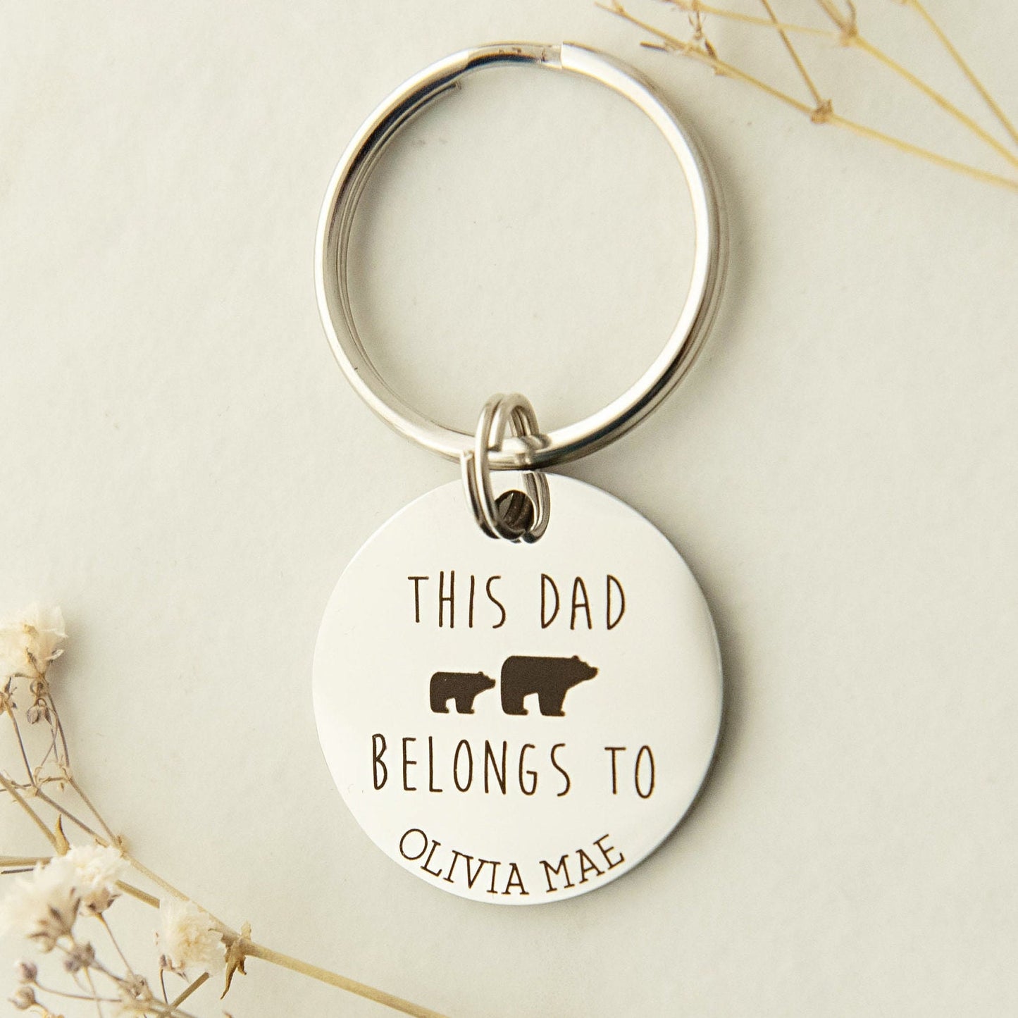 Gift for Dad, Daddy Bear Keyring, Gift for Daddy, Grandad Gift, Personalised Keyring, Dad Dada Daddy, Gift from Kids, Personalised Christmas