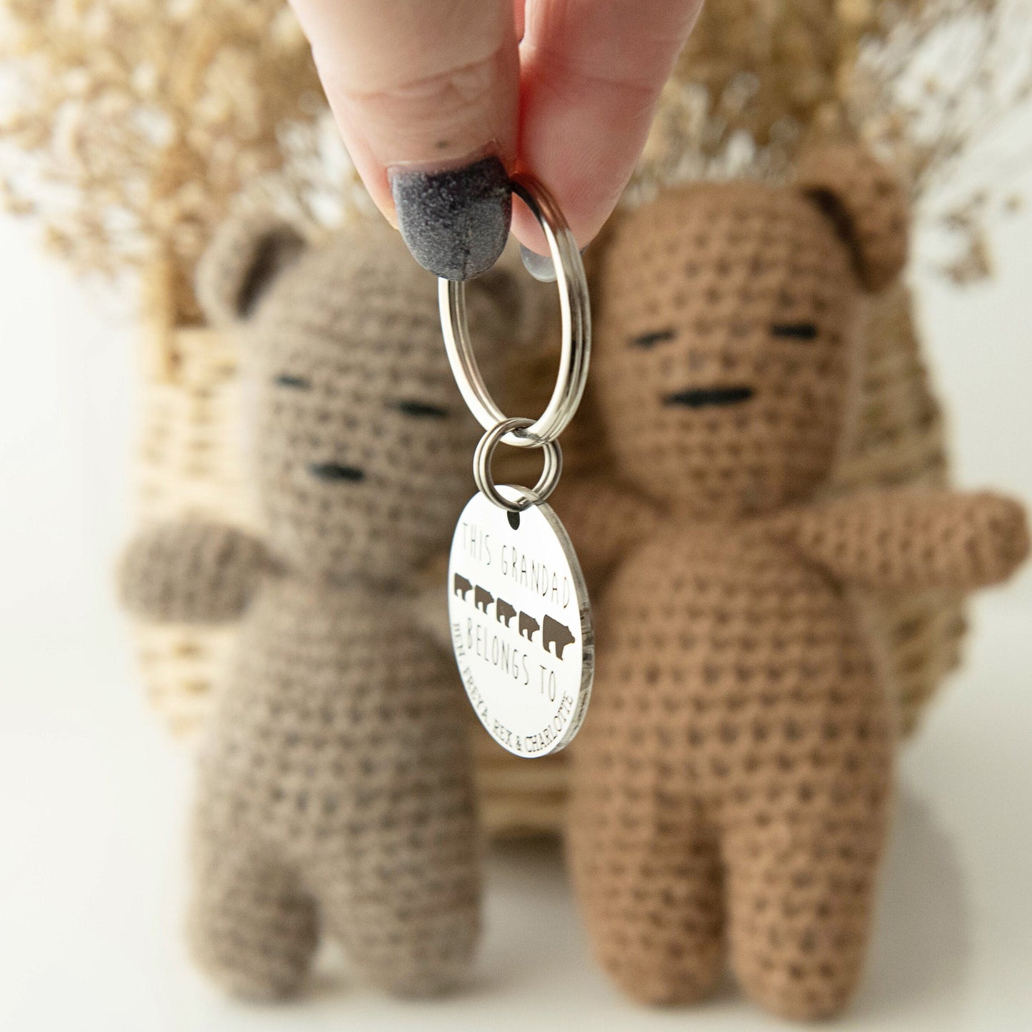Gift for Dad, Daddy Bear Keyring, Gift for Daddy, Grandad Gift, Personalised Keyring, Dad Dada Daddy, Gift from Kids, Personalised Christmas