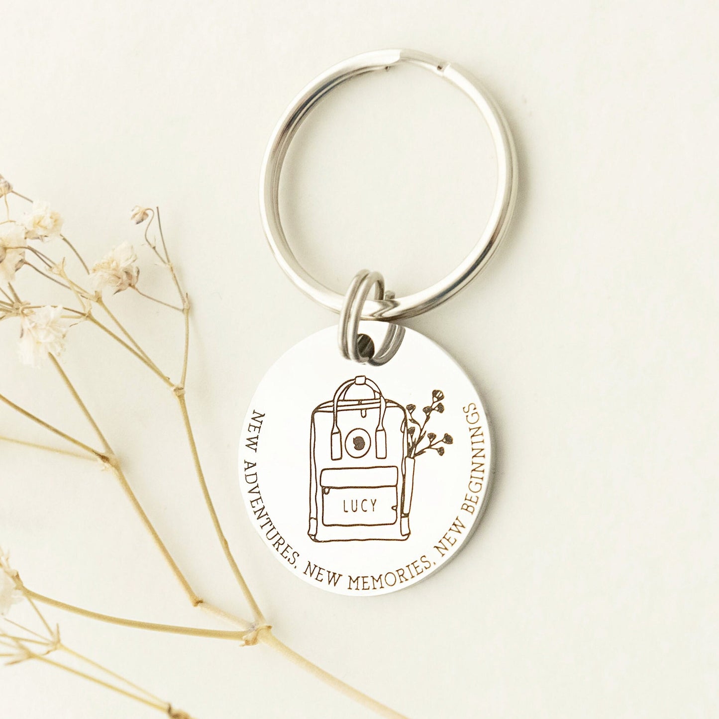Travel Gift - Adventures Gift - Personalised Keyring - New Home Keyring - Backpack - Travelling Gift - Leaving Gift - New Start Keyring