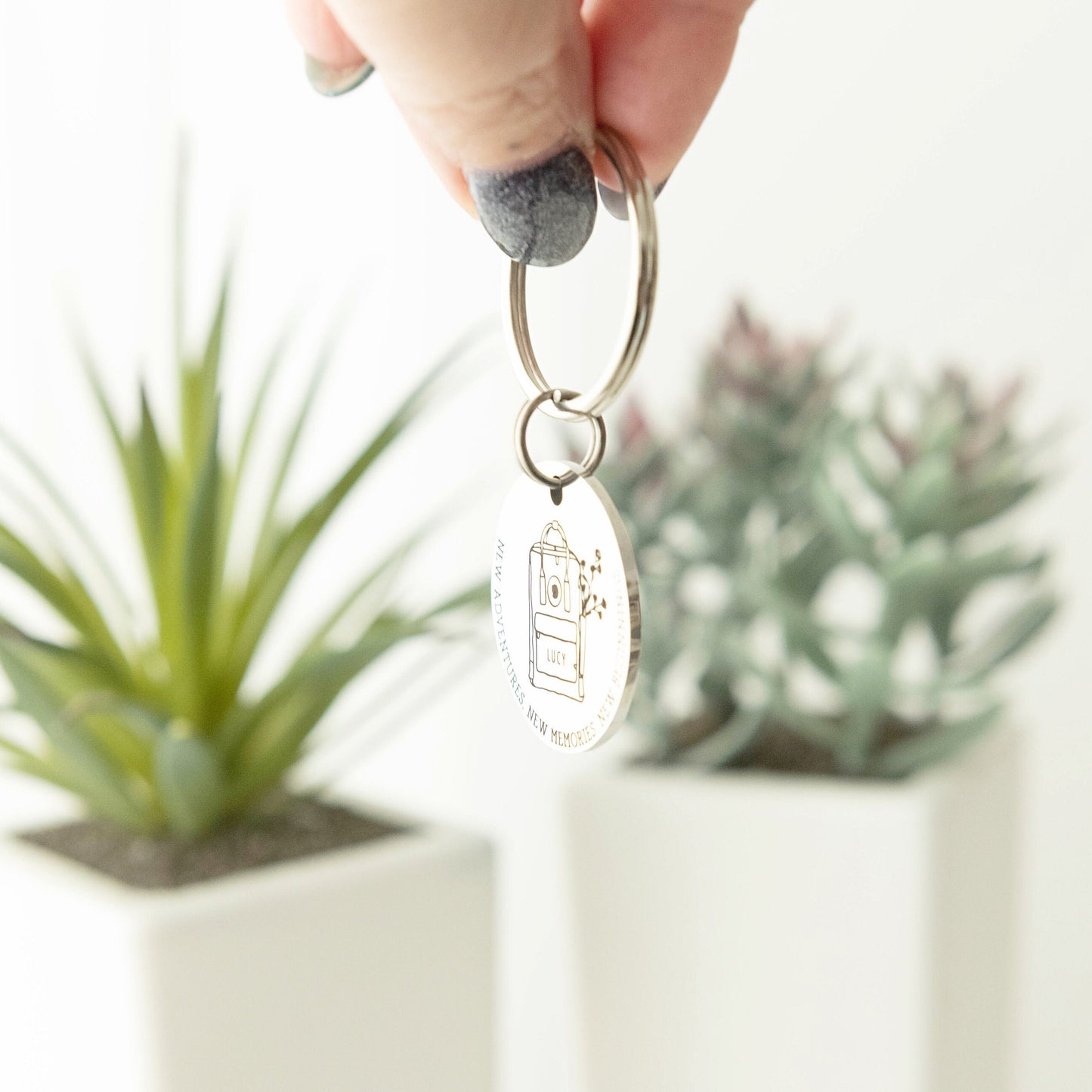 Travel Gift - Adventures Gift - Personalised Keyring - New Home Keyring - Backpack - Travelling Gift - Leaving Gift - New Start Keyring