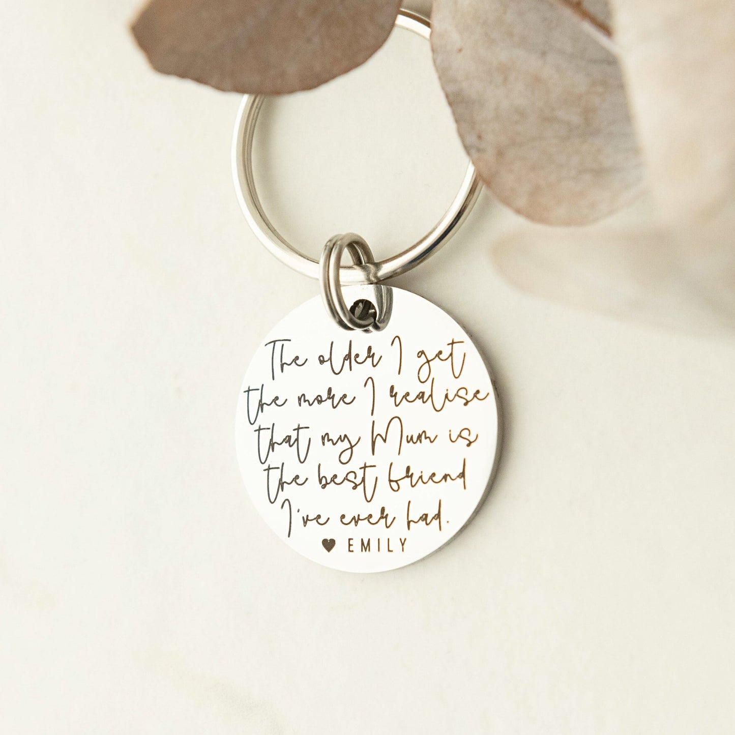Gift for Mum, Mum Keyring, Personalised Gift Keyring, Gift for her, Sentimental Gift, Mum birthday gift, Engraved Keychain, Rose Gold