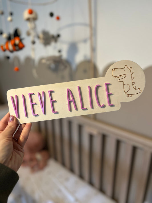 Personalised Bedroom Sign - Wooden Name Sign - Personalised Name Nursery Decor - Acrylic Bedroom Plaque - Bedroom Decor - Children Sign