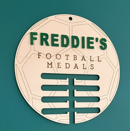 Football Medal Holder - Medal Holder for Football Player - Bedroom Decor - Football Gift -Medal Display Hanger - Personalised Football Gift