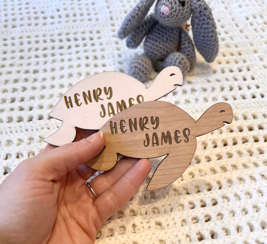 Turtle Baby Announcement Sign - Turtle Bedroom Theme - Mama and Papas Turtle - Personalised Sign for Baby - Social Media Prop Photo