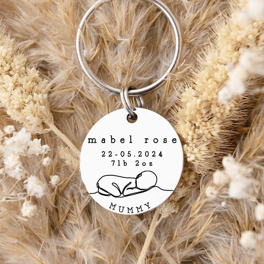New Baby Gift - Gift for New Mum - Gift for Mummy - New Baby Keyring - Gift for Her - Personalised New Baby Gift - New Baby Girl Boy - Baby