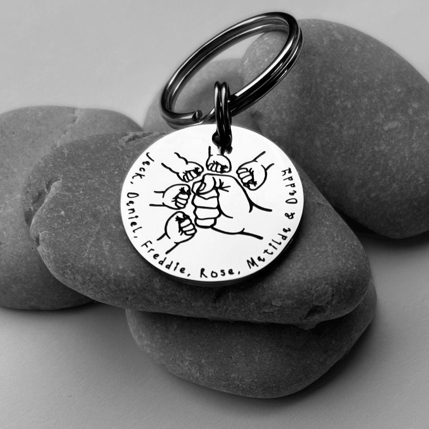 Daddy Keyring, Gift for Daddy, Dad Gift, Fist Keyring, Personalised Keyring, Christmas Gift for Daddy Dad Grandad, Dad Keyring, Grandad Gift