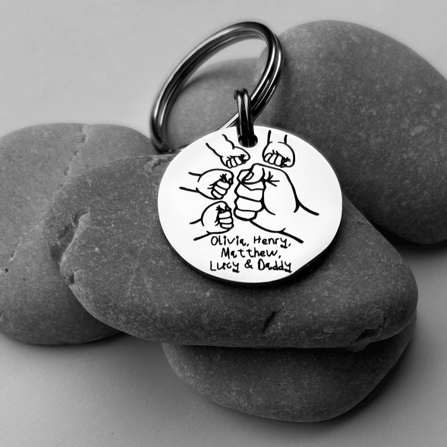 Daddy Keyring, Gift for Daddy, Dad Gift, Fist Keyring, Personalised Keyring, Christmas Gift for Daddy Dad Grandad, Dad Keyring, Grandad Gift