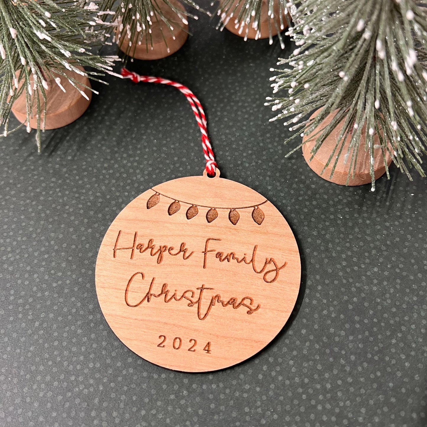 Personalised Engraved Christmas Tree Decoration, Baubles with name, Wooden Decoration, Hanging Christmas Decoration, Christmas Ornament