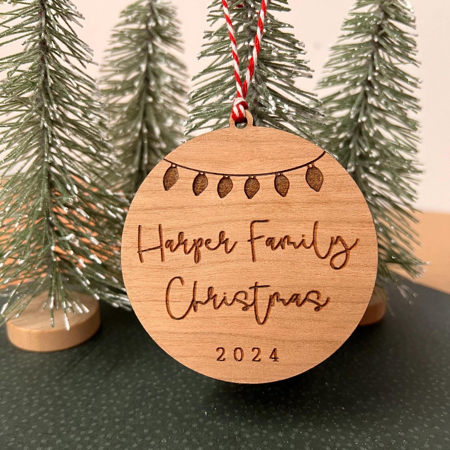 Personalised Engraved Christmas Tree Decoration, Baubles with name, Wooden Decoration, Hanging Christmas Decoration, Christmas Ornament