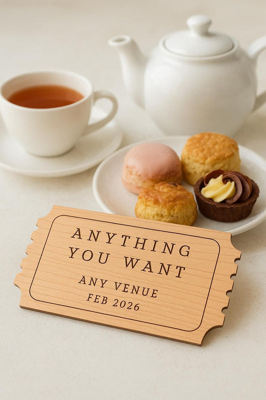 Personalised Gift Voucher, Concert Ticket, Keepsake Ticket, Personalised Voucher, Gift Ticket, Wooden Ticket, Memento Gig Ticket