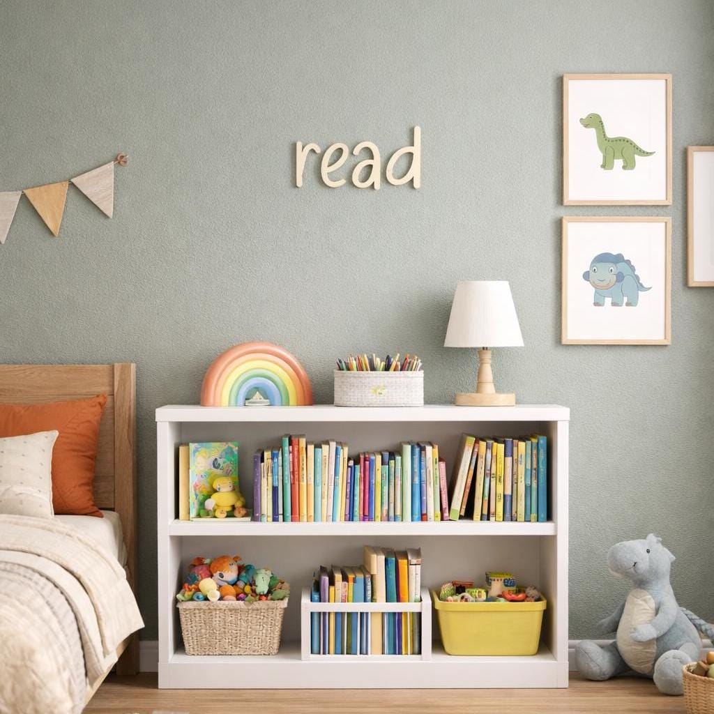 Wooden "Read" Script Sign – Montessori Nursery & Classroom Decor
