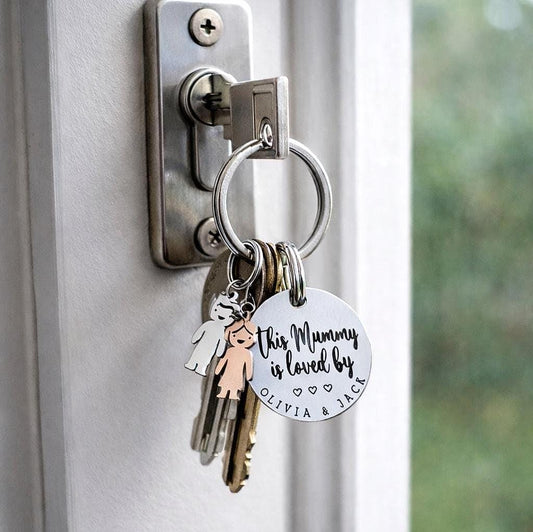 Personalised Mothers Day Stainless Steel Keyring, Mummy Mum Grandma Nanny Nana Granny Mama Gift