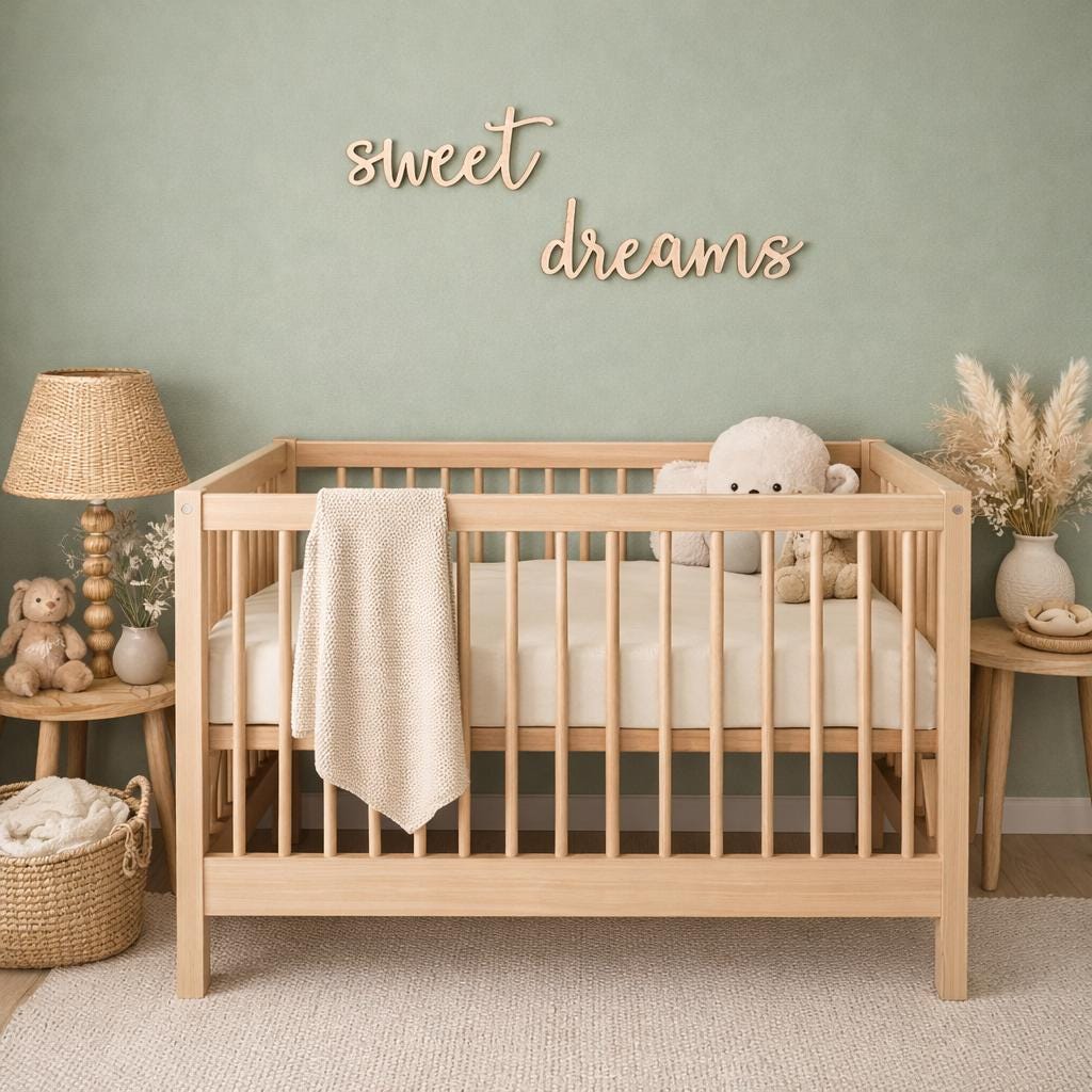 Sweet Dreams Nursery Wall Sign | Boho Birch Plywood Decor