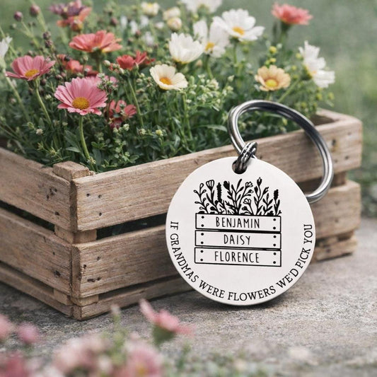 If Mums were flowers I'd pick you keyring - Personalised Grandma Keyring - Gift for Mum - Mothers Day - Mummy Keychain - Flowers Gift
