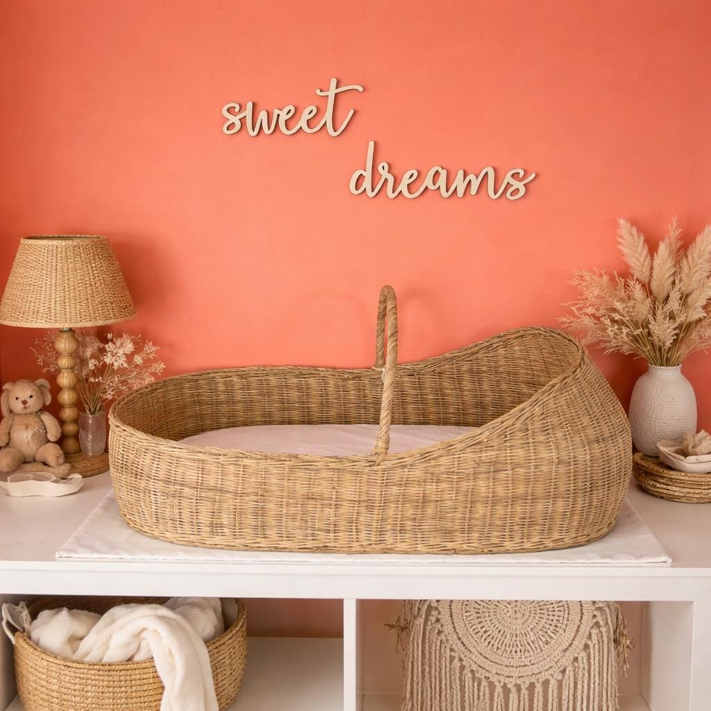 Sweet Dreams Nursery Wall Sign | Boho Birch Plywood Decor