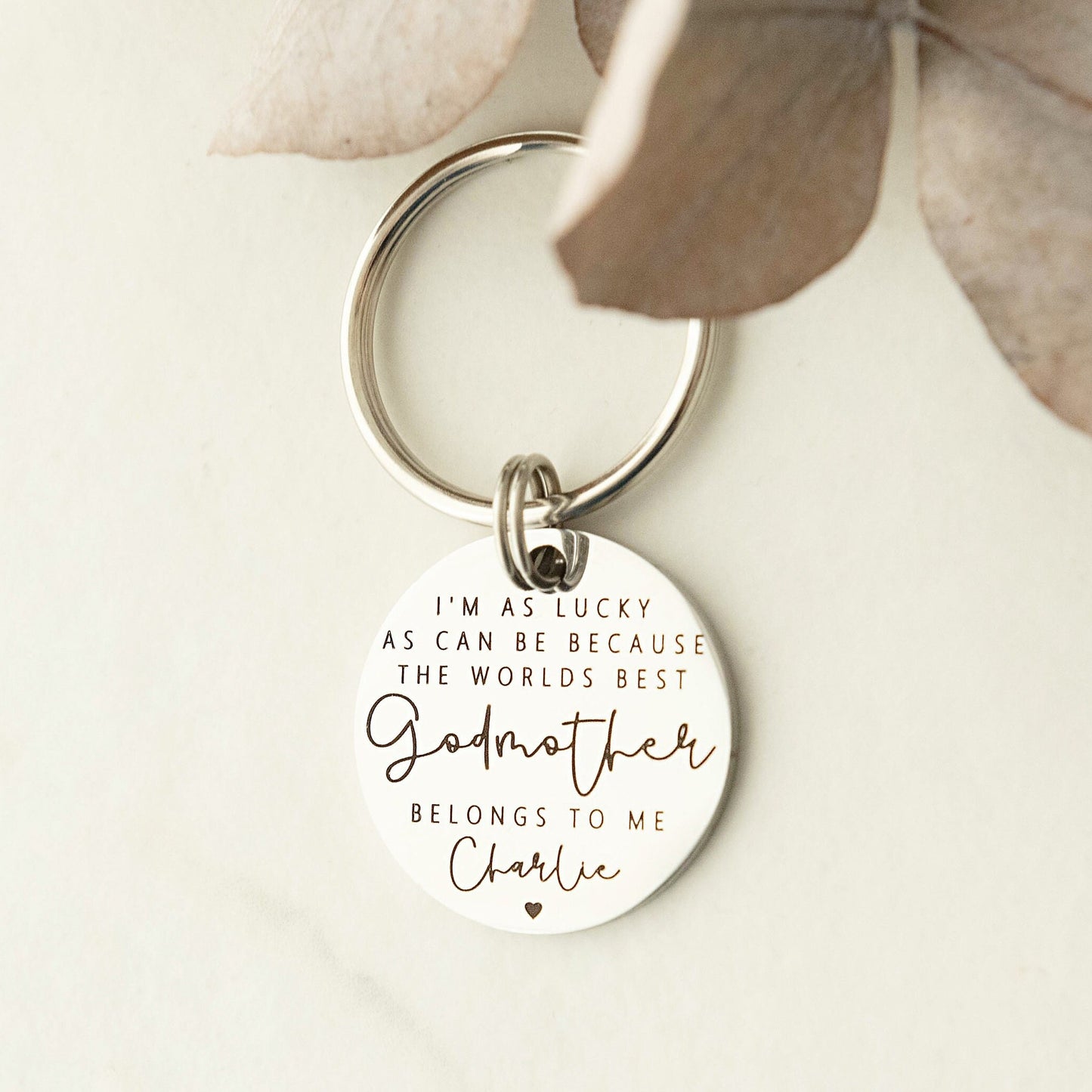 I'm as lucky as can be the worlds best Godmother belongs to me Keyring