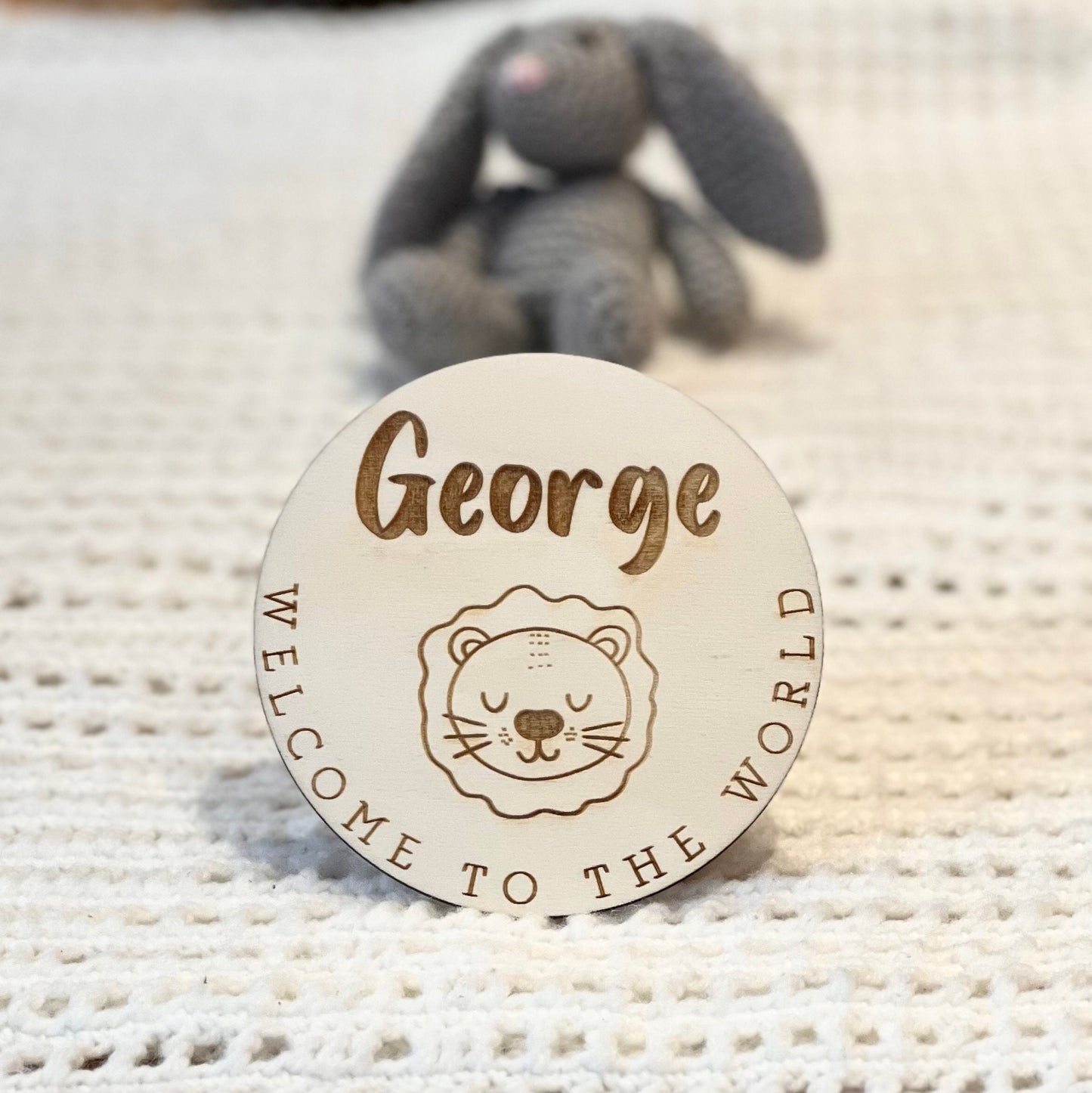 Welcome to the World Personalised Baby Sign - Baby Safari Decor - Safari Theme Nursery - Baby Announcement Prop - Engraved Gift for New Baby