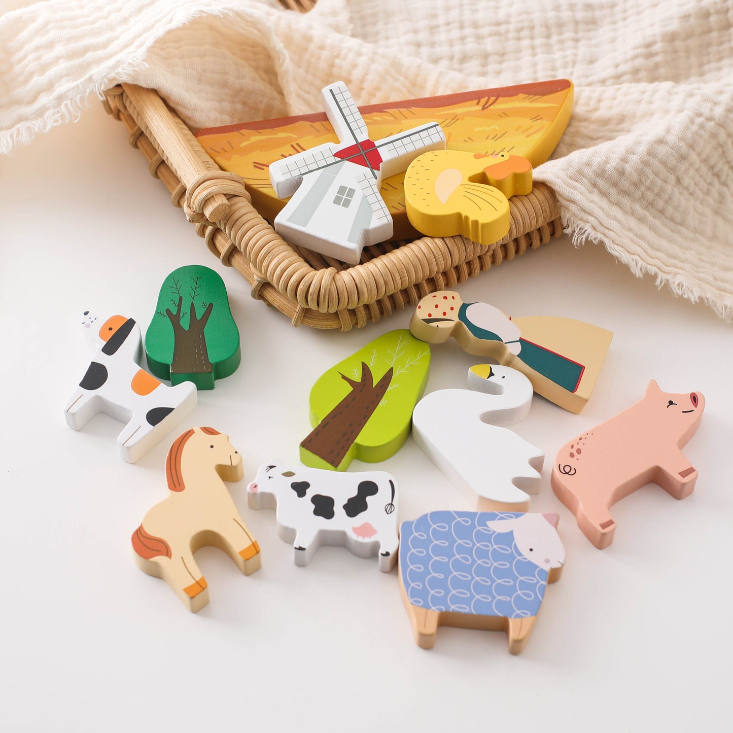 Wooden Toy Personalised - Farm Stacker - Stacking Toy for Boys and Girls - Farm Toy - Children's Toy - Gift for Baby - Gift for Toddler