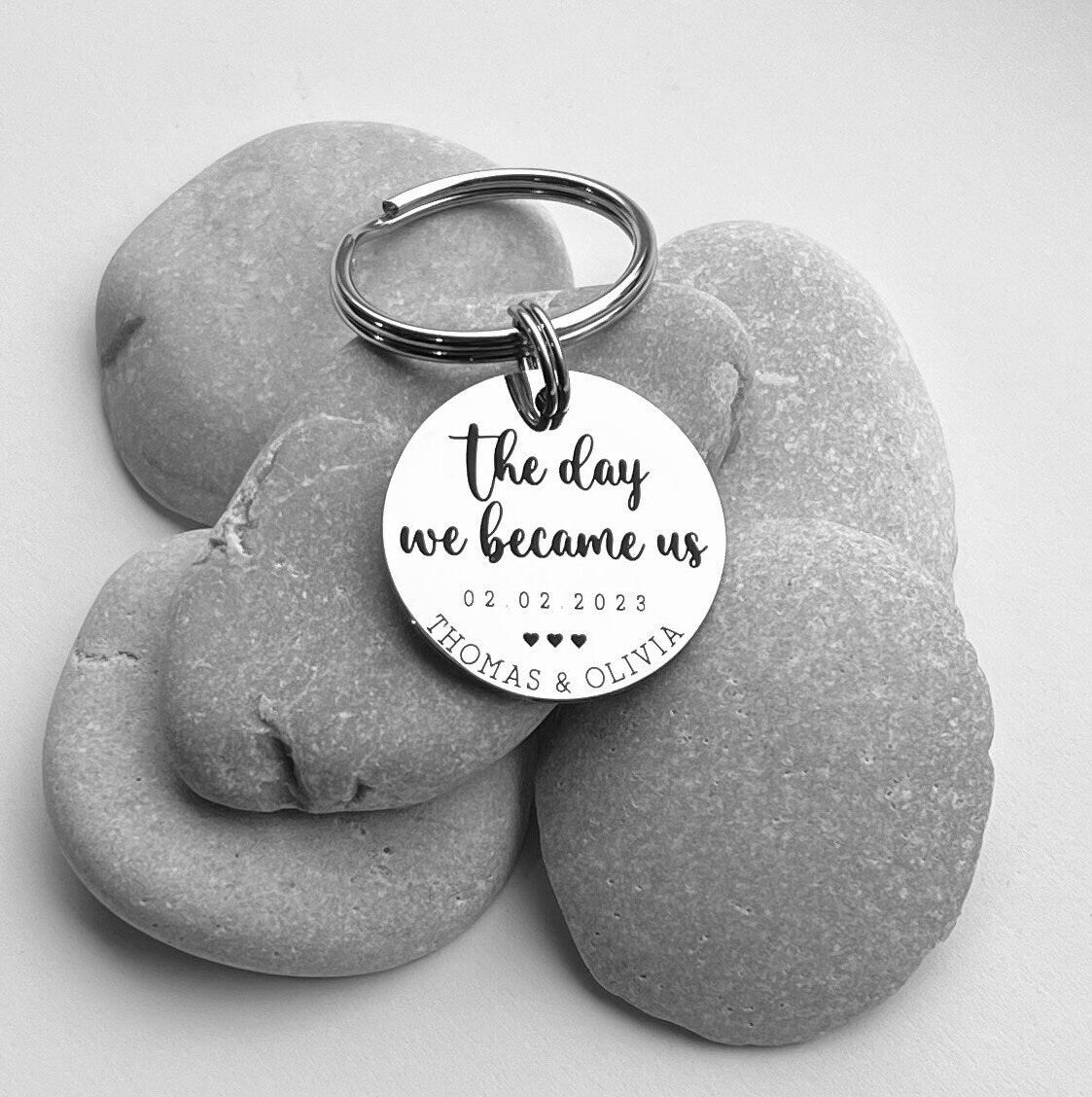 The day we became us keyring - Couple Gift - Valentines Day Gift Idea - Gift for Him Her - Anniversary Gift - Gift for Valentines Day