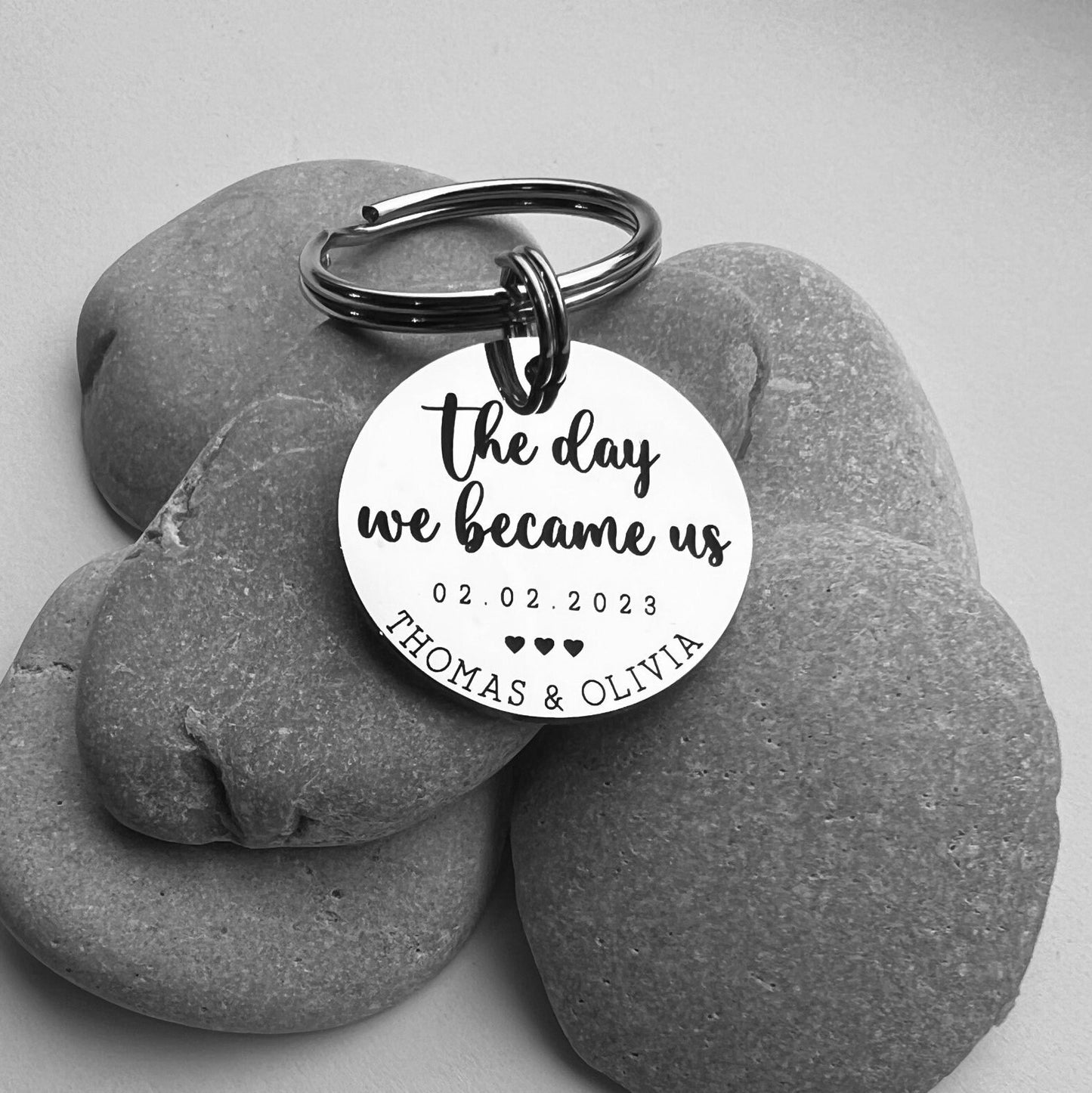 The day we became us keyring - Couple Gift - Valentines Day Gift Idea - Gift for Him Her - Anniversary Gift - Gift for Valentines Day